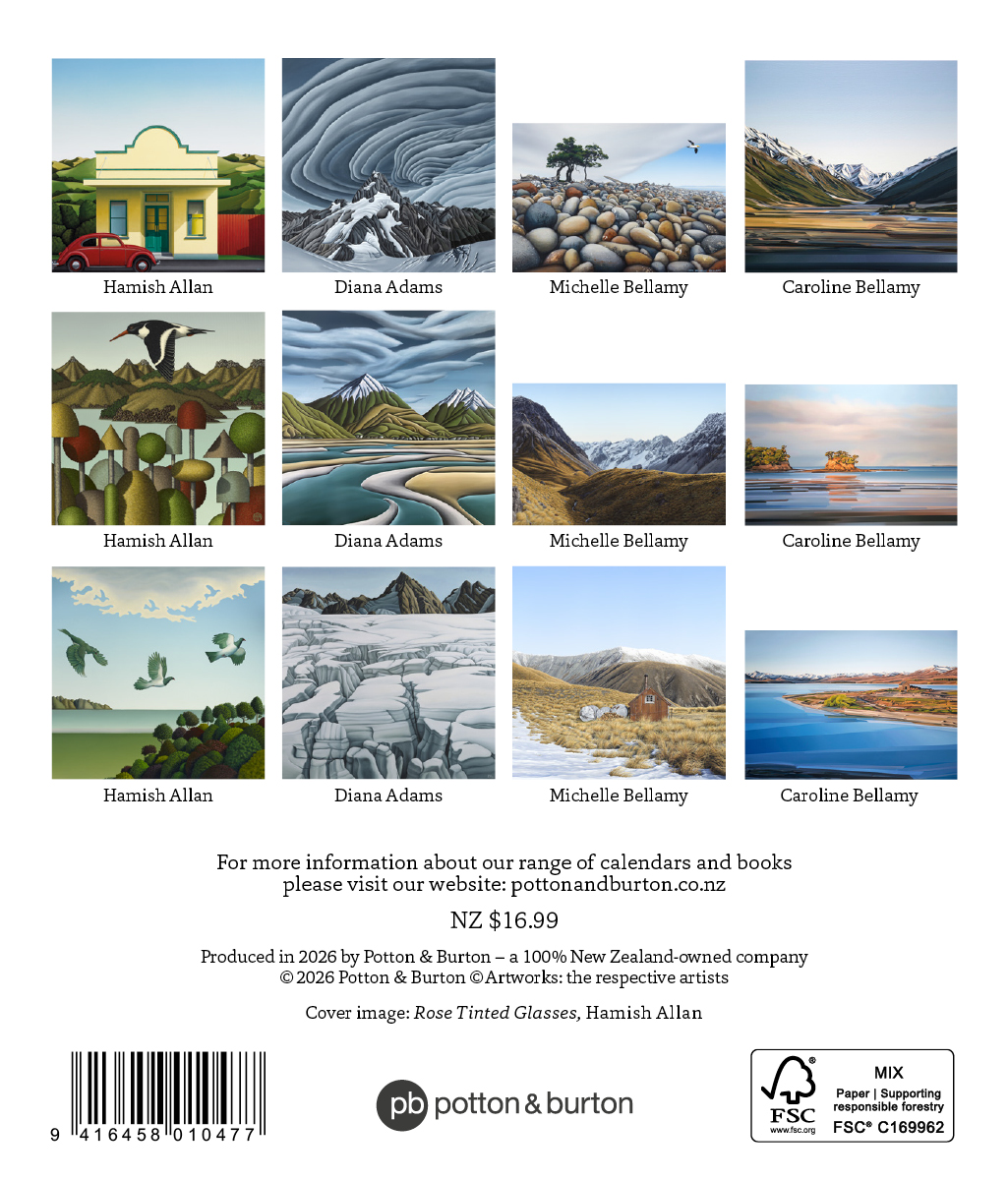 2027 The Landscape in Contemporary New Zealand Art Calendar, CD desk format - Image 2