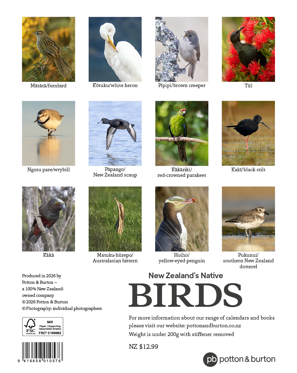2027 New Zealand's Native Birds Calendar - Image 2